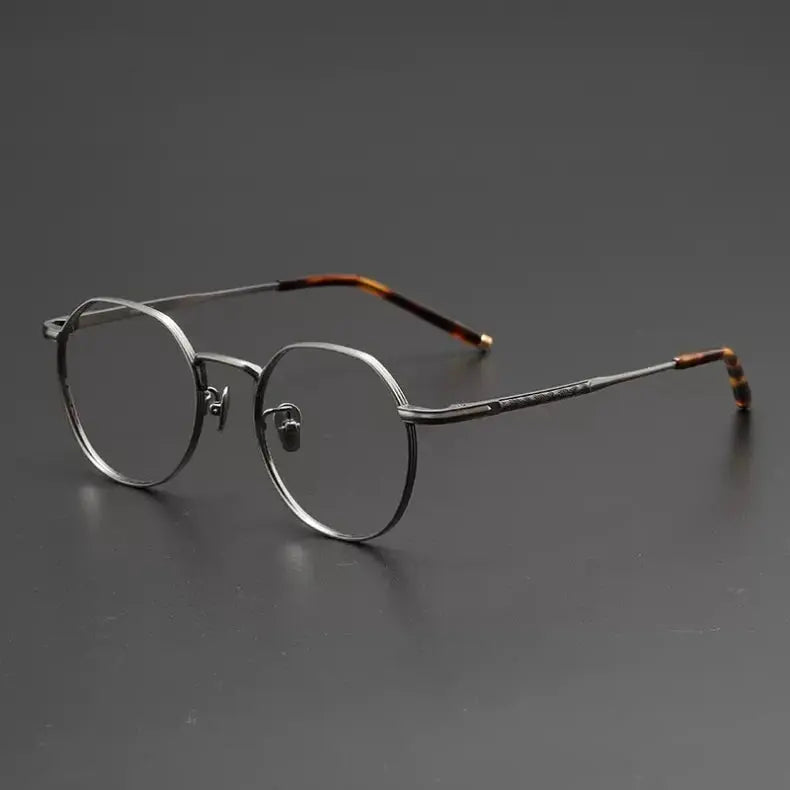 Unisex Polygon Full Rim Titanium Prescription Glasses 14919 — view 9 | Rx Spectacle