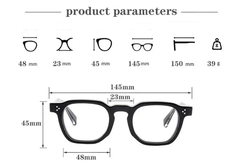 Unisex Square Full Rim Acetate Prescription Glasses 62527 — view 2 | Rx Spectacle
