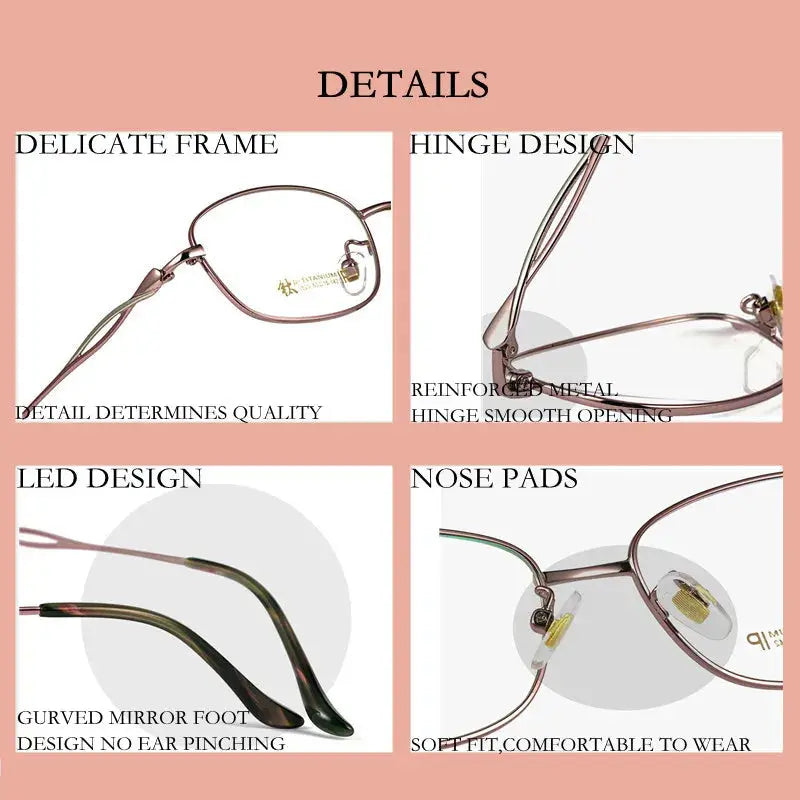 Women's Rectangular Full Rim Titanium Reading Glasses 3520x — view 6 | Rx Spectacle
