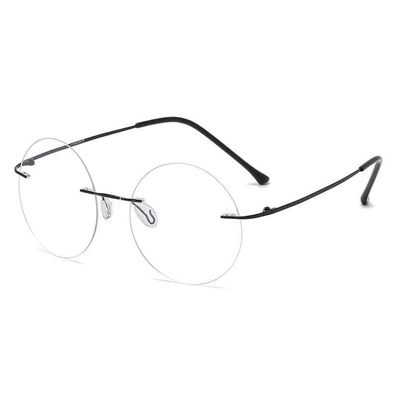 Women's Round Rimless Titanium Reading Glasses 729005 — view 4 | Rx Spectacle