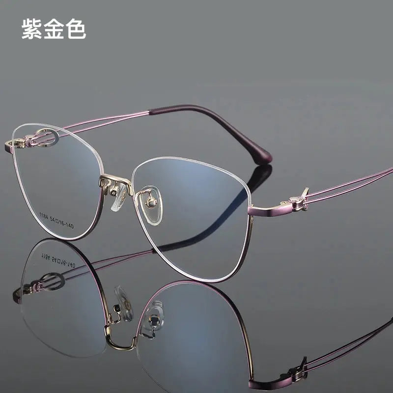 Women's Square Semi-Rimless Alloy Prescription Glasses 661184 — view 4 | Rx Spectacle