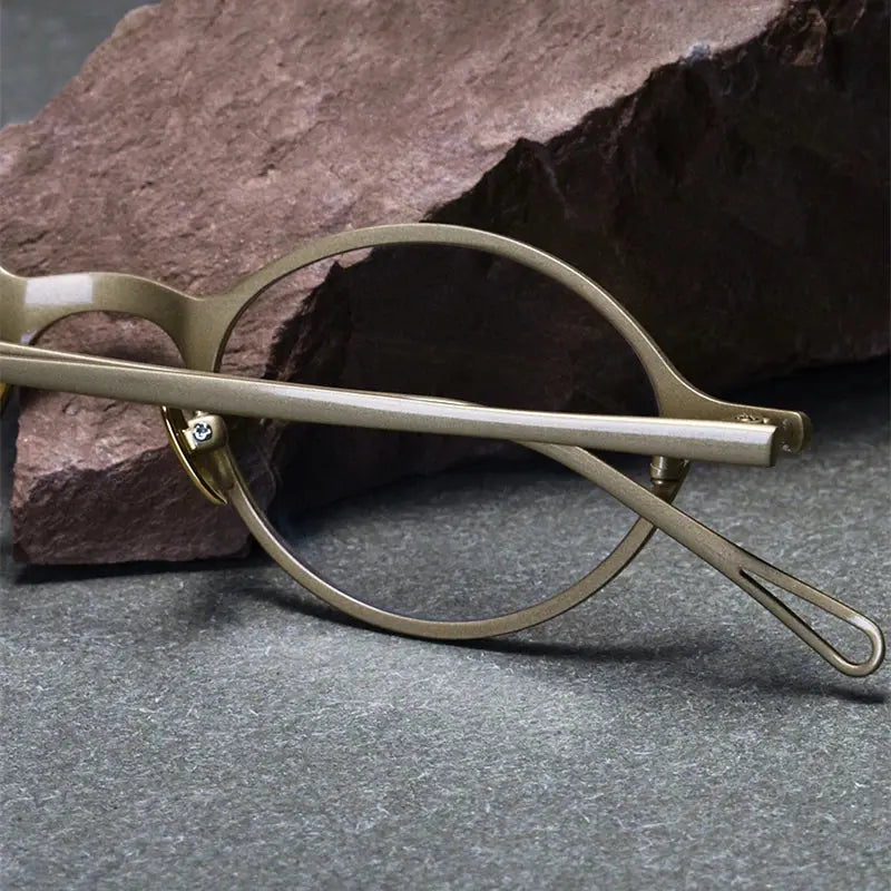 Unisex Oval Full Rim Titanium Prescription Glasses 1039 — view 3 | Rx Spectacle