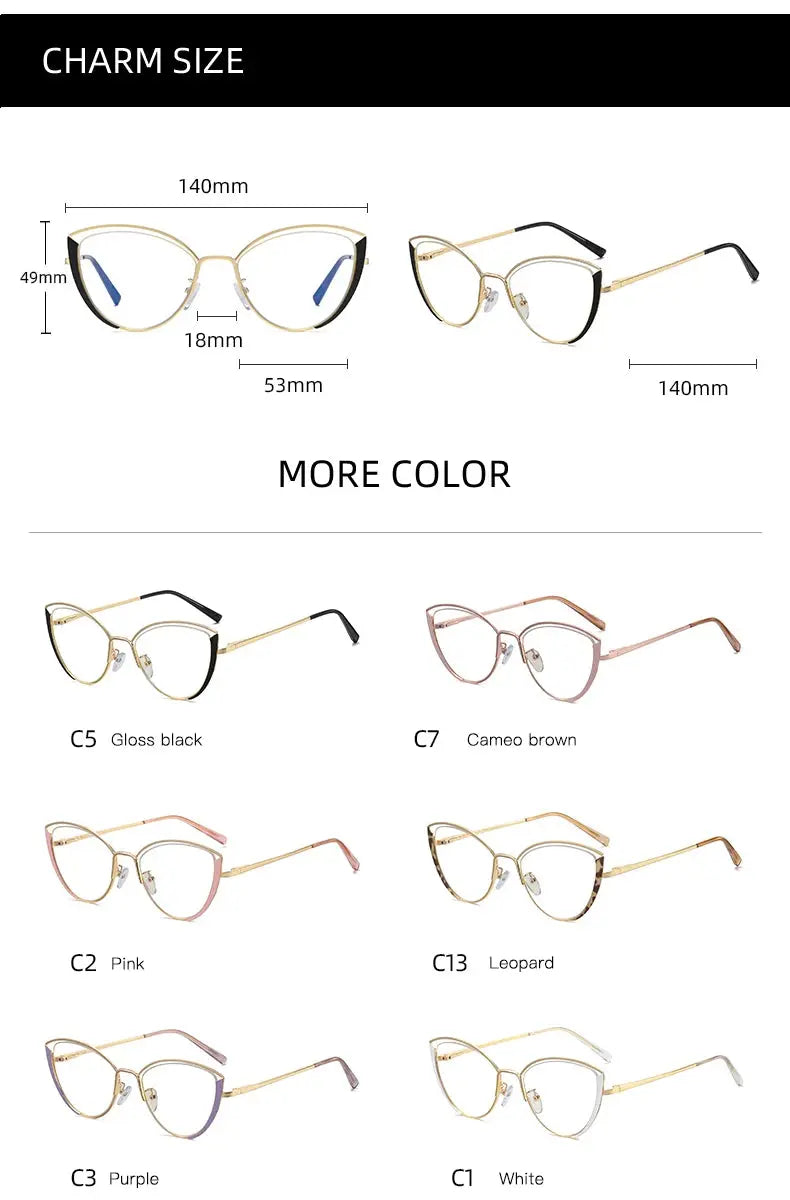 Women's Cat Eye Full Rim TR90 Prescription Glasses 95721 — view 2 | Rx Spectacle