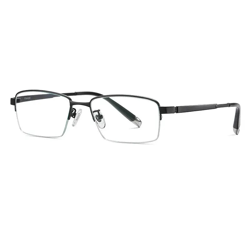Women's Square Semi-Rimless Titanium Prescription Glasses 0907 — view 5 | Rx Spectacle
