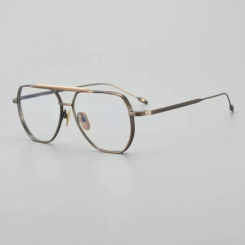 Unisex Oval Full Rim Titanium Double Bridge Prescription Glasses Jr39 — view 9 | Rx Spectacle