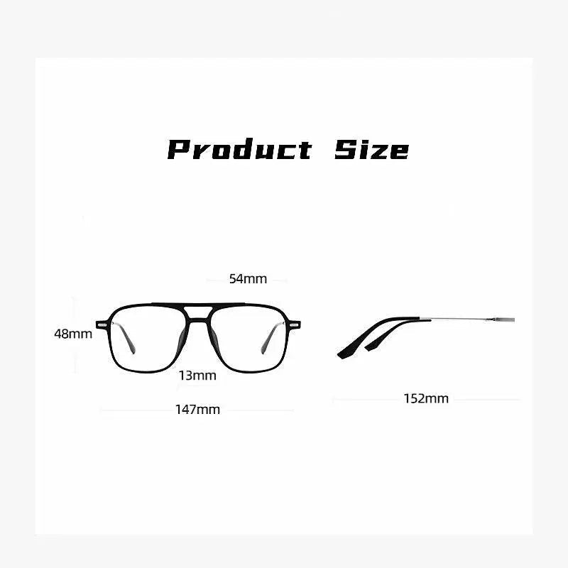 Unisex Square Full Rim Titanium Double Bridge Prescription Glasses 98008f — view 8 | Rx Spectacle