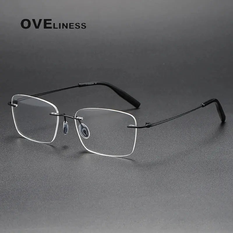 Women's Square Rimless Titanium Prescription Glasses 380960 — view 5 | Rx Spectacle