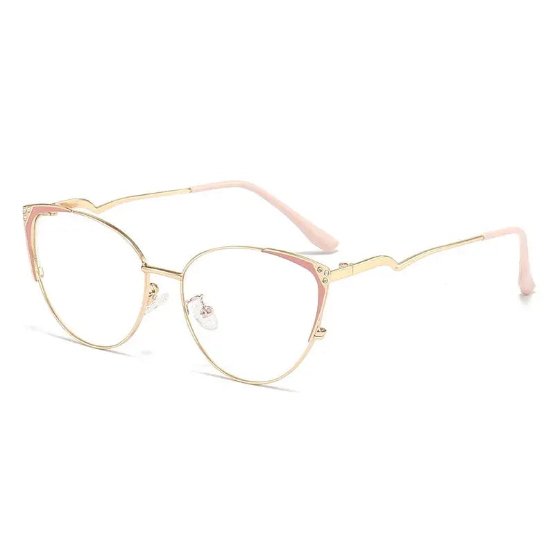 Women's Cat Eye Full Rim Alloy Prescription Glasses 95189 — view 6 | Rx Spectacle