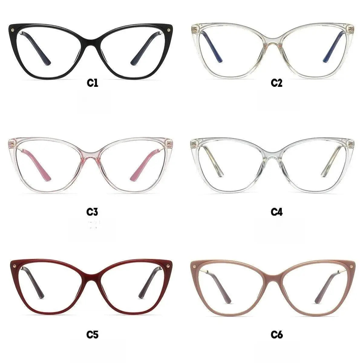 Women's Cat Eye Full Rim TR90 Prescription Glasses 87008 — view 5 | Rx Spectacle
