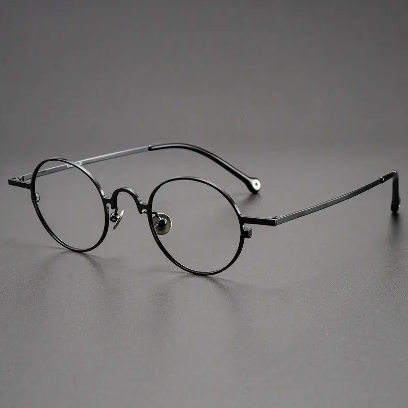 Unisex Round Full Rim Titanium Reading Glasses K080 — view 5 | Rx Spectacle