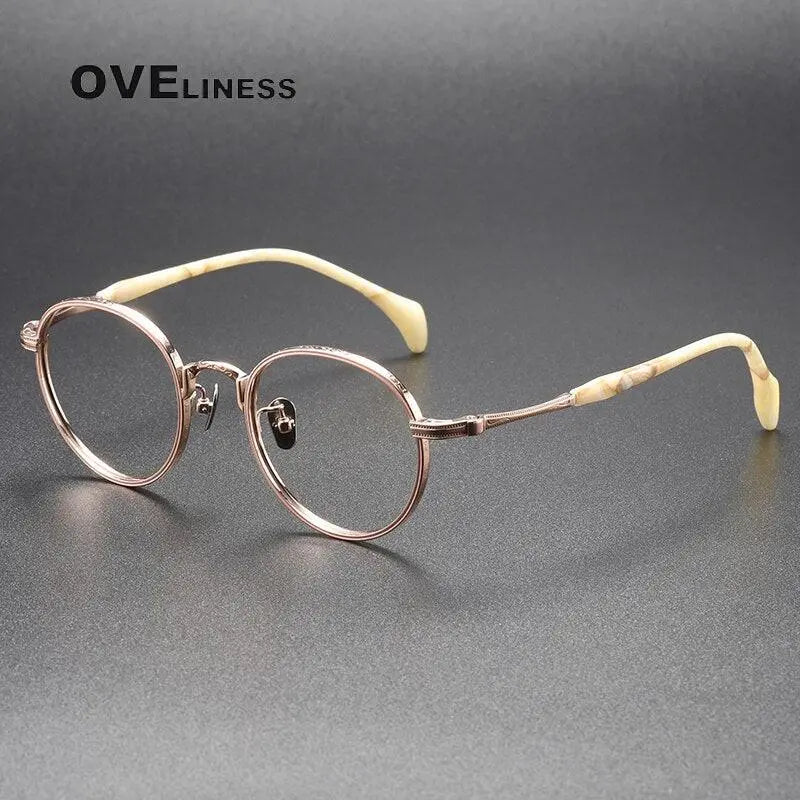 Unisex Round Full Rim Titanium Prescription Glasses 80862 — view 4 | Rx Spectacle