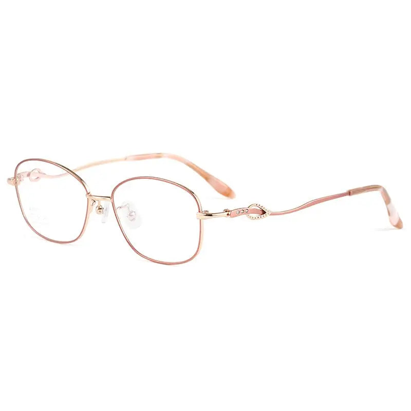 Women's Oval Full Rim Titanium Prescription Glasses 106007 — view 6 | Rx Spectacle