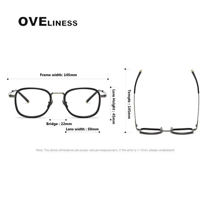 Unisex Square Full Rim Titanium Prescription Glasses — view 8 | Rx Spectacle