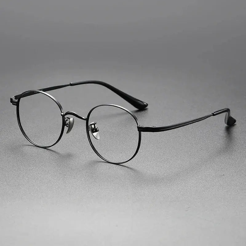 Women's Round Full Rim Titanium Prescription Glasses 8803 — view 3 | Rx Spectacle