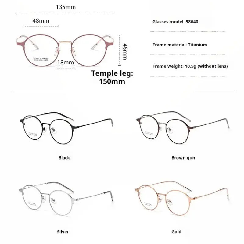 Women's Oval Full Rim Titanium Prescription Glasses 98640 — view 2 | Rx Spectacle