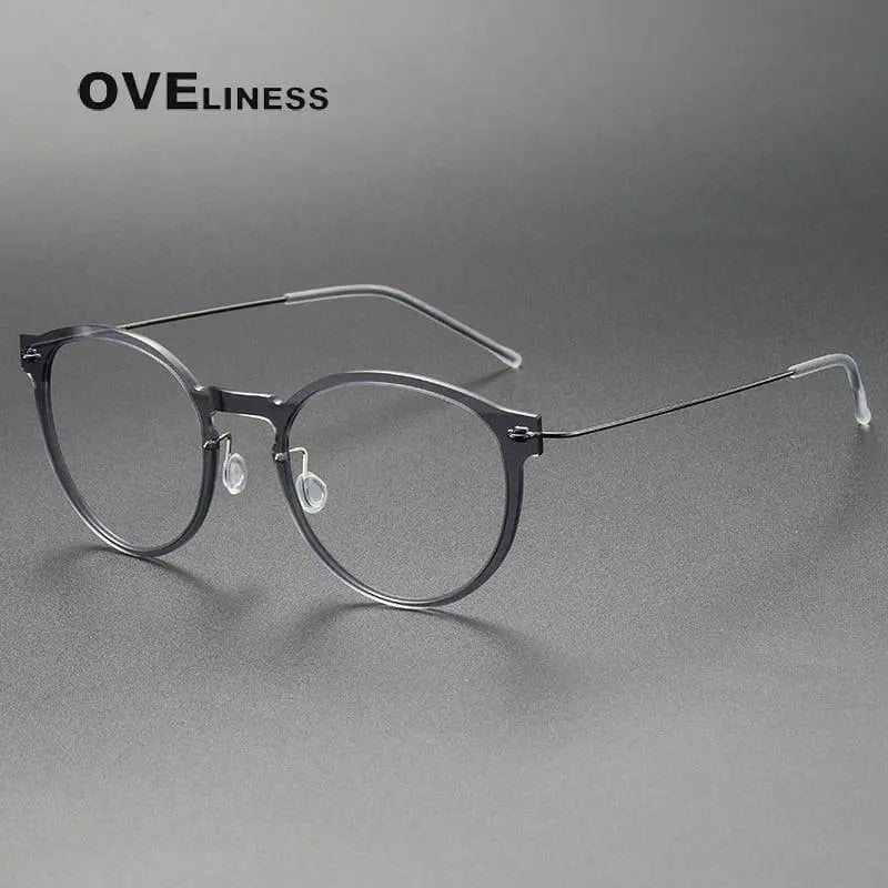 Unisex Round Full Rim Titanium Prescription Glasses 6603 — view 2 | Rx Spectacle