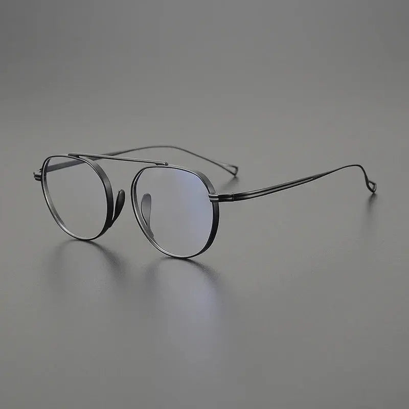Unisex Polygon Full Rim Titanium Prescription Glasses 49503 — view 4 | Rx Spectacle