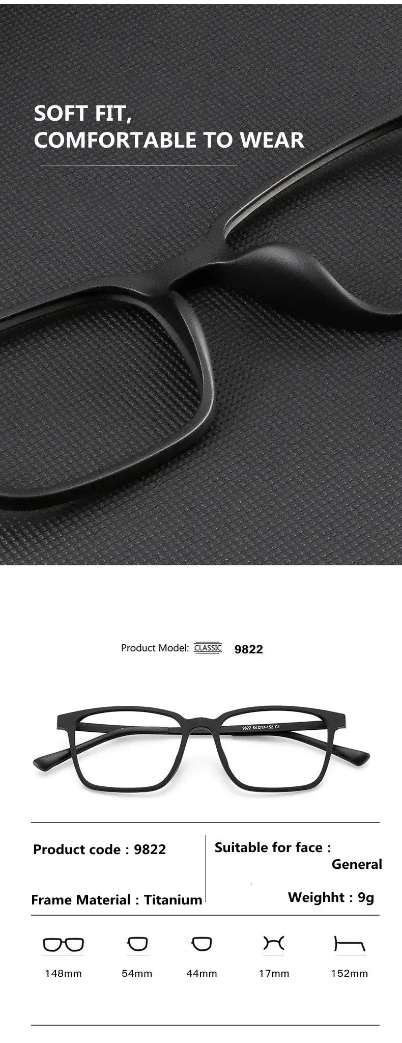 Unisex Square Full Rim Titanium Reading Glasses 98221 — view 15 | Rx Spectacle