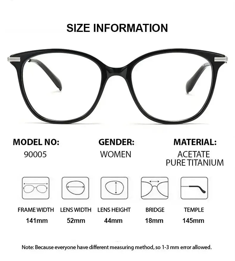 Women's Square Full Rim Titanium Prescription Glasses 870005 — view 2 | Rx Spectacle