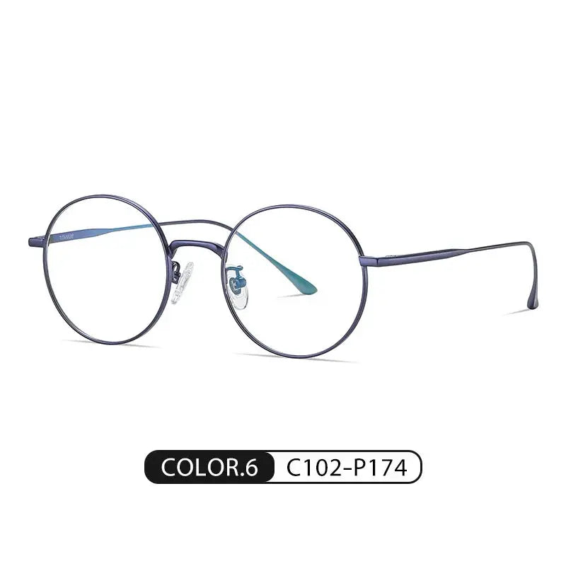 Women's Round Full Rim Titanium Prescription Glasses 913677 — view 6 | Rx Spectacle