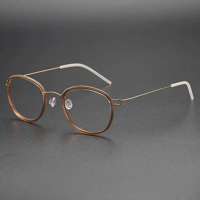 Women's Oval Full Rim Titanium Screwless Prescription Glasses 6611 — view 5 | Rx Spectacle