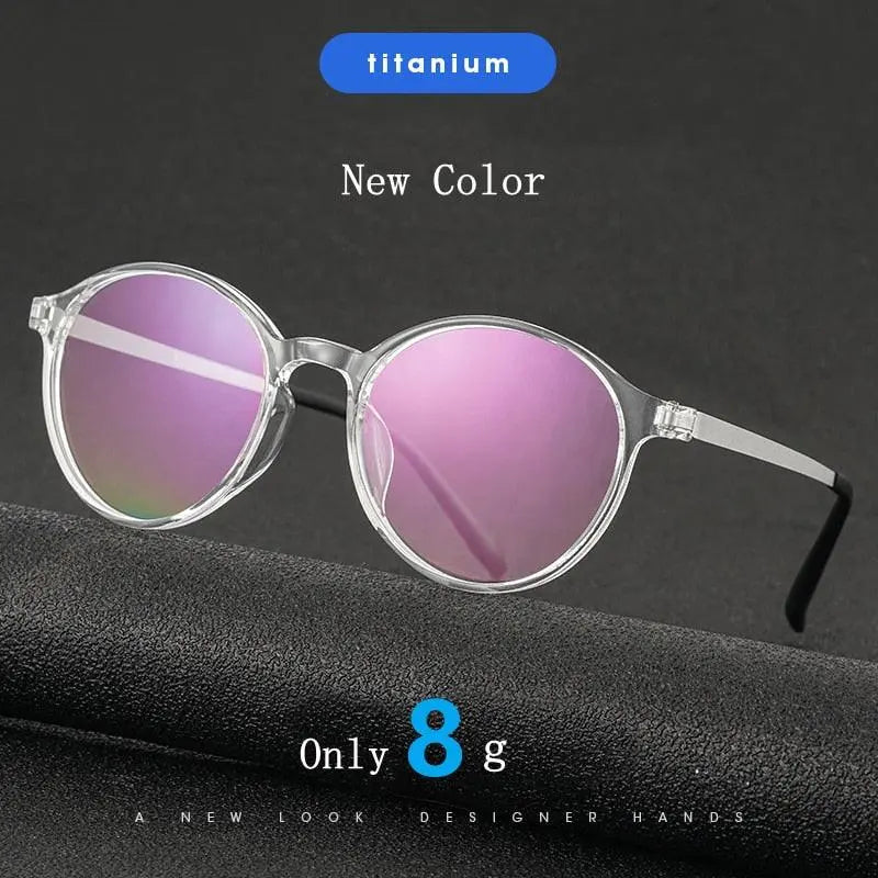 Unisex Round Full Rim Titanium Prescription Glasses Eyeglasses3050 — view 2 | Rx Spectacle