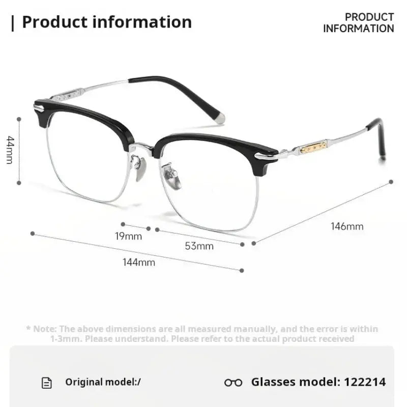 Unisex Square Full Rim Titanium Prescription Glasses 122214 — view 2 | Rx Spectacle