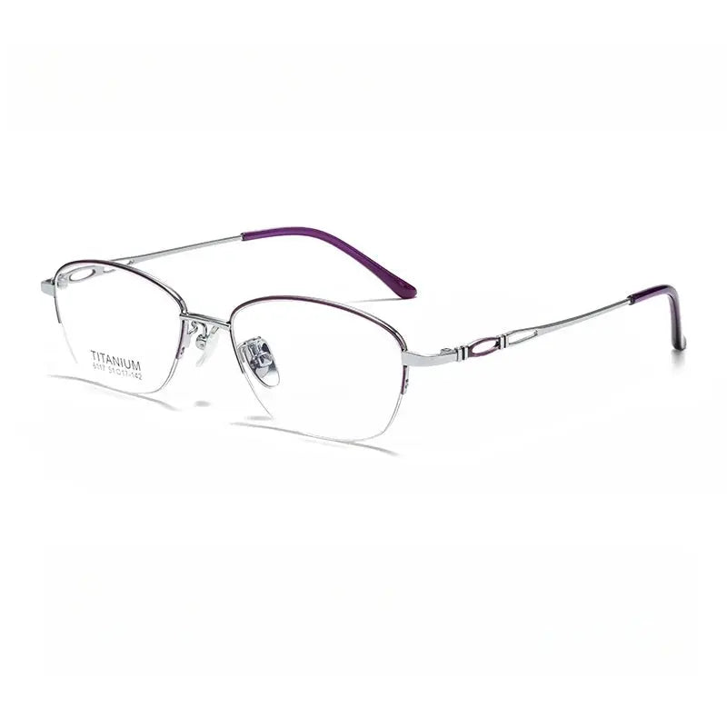 Women's Semi-Rimless Alloy Prescription Glasses 6117 — view 8 | Rx Spectacle