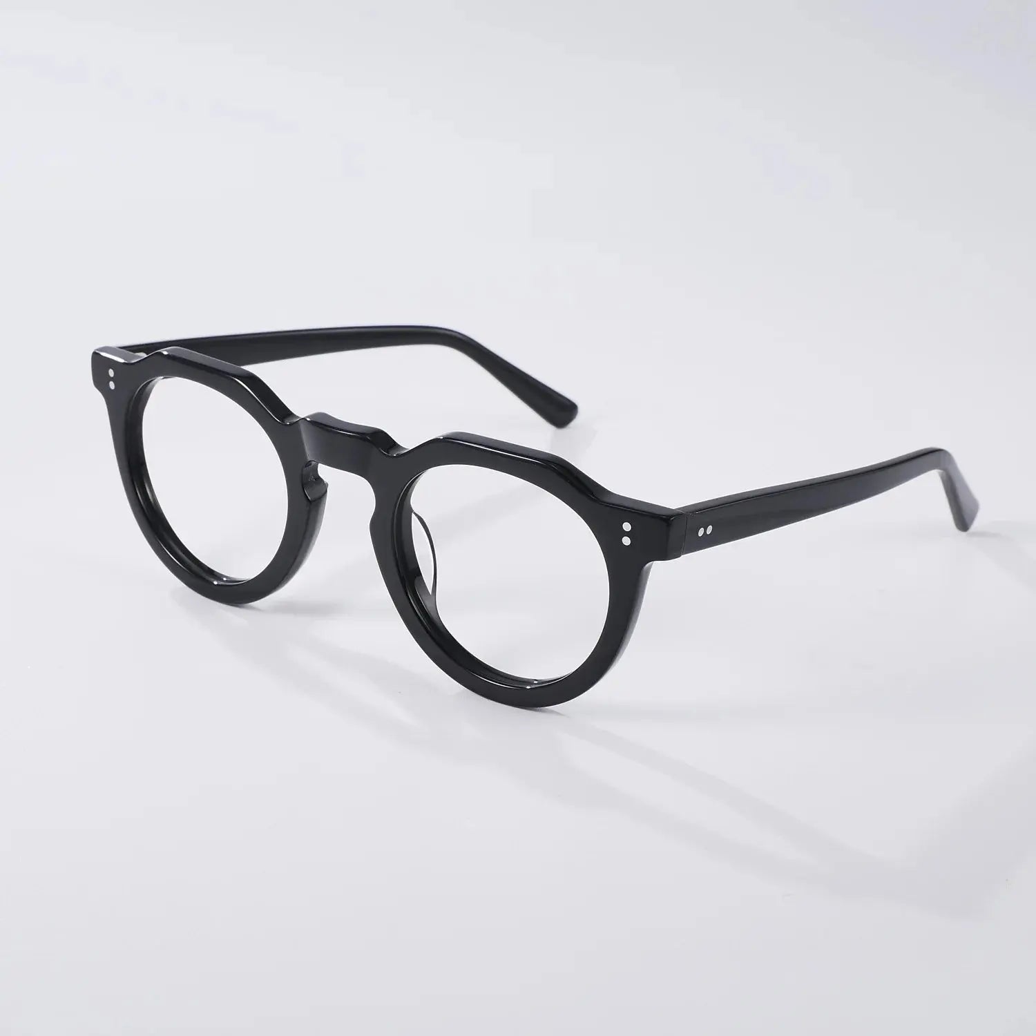 Unisex Round Full Rim Acetate Flat Top Prescription Glasses 835022 — view 3 | Rx Spectacle