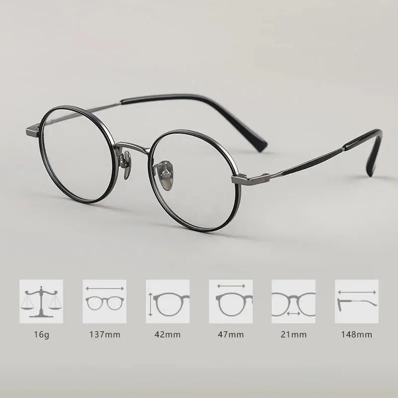 Women's Round Full Rim Titanium Prescription Glasses 698505 — view 3 | Rx Spectacle