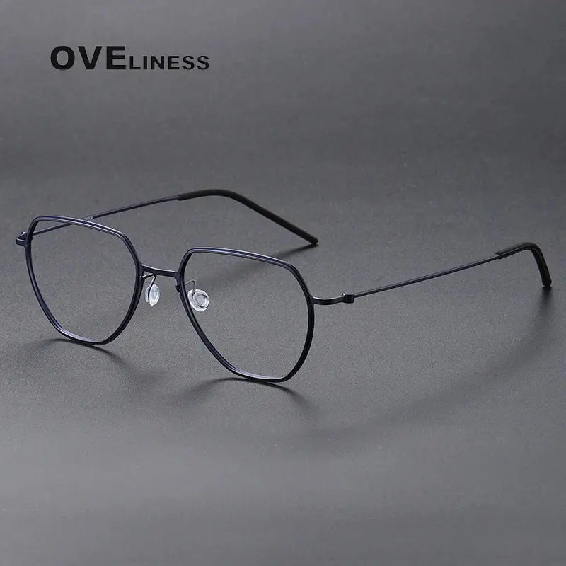 Unisex Oval Full Rim Titanium Flat Top Prescription Glasses O5526 — view 10 | Rx Spectacle