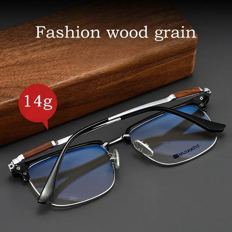 Men's Square Full Rim Titanium Prescription Glasses Y8079 — view 3 | Rx Spectacle