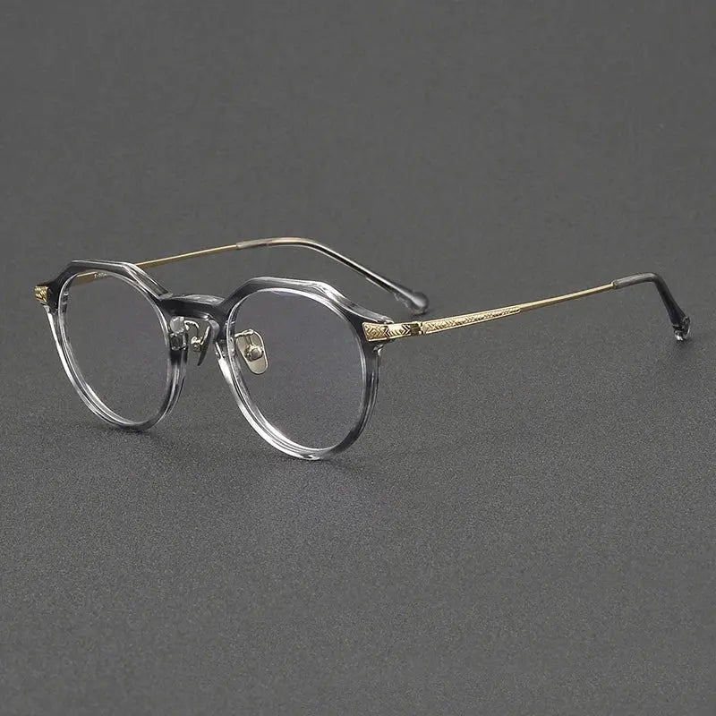 Women's Round Full Rim Titanium Prescription Glasses 54402 — view 7 | Rx Spectacle