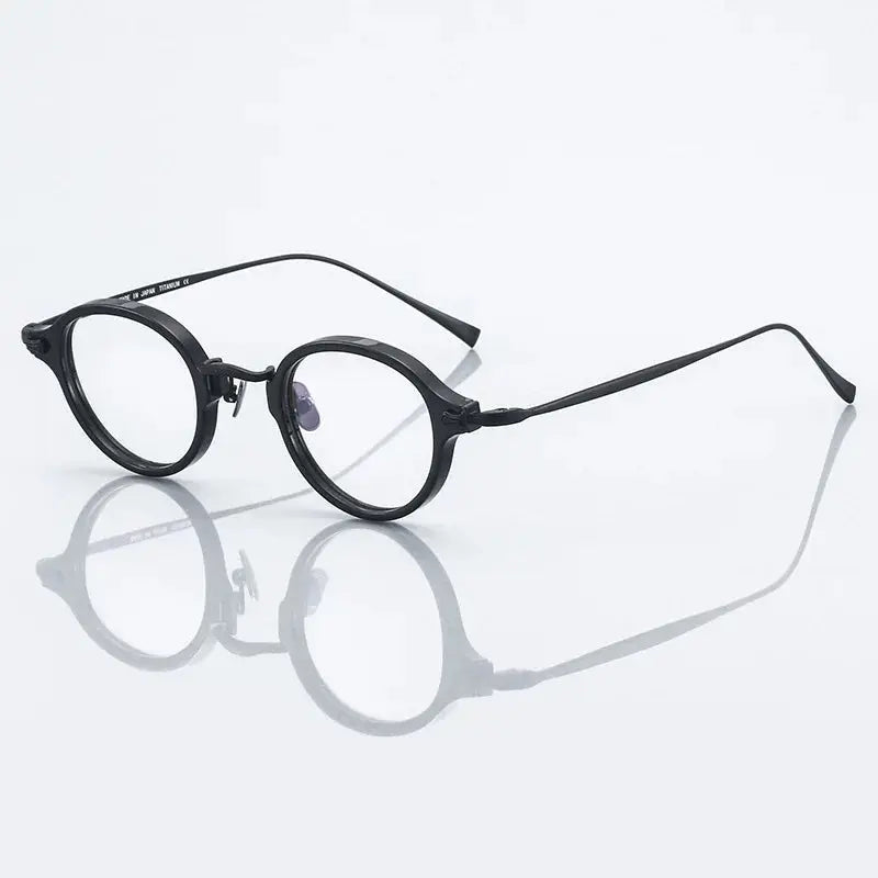 Unisex Round Full Rim Titanium Prescription Glasses 396182 — view 6 | Rx Spectacle