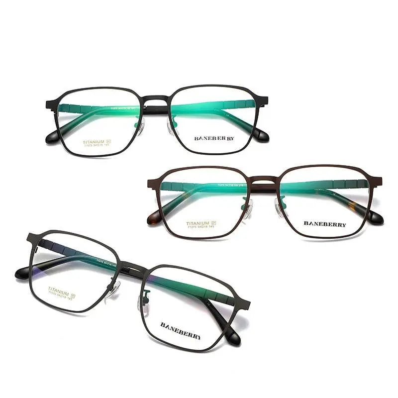Unisex Square Full Rim Titanium Prescription Glasses 71075 — view 7 | Rx Spectacle