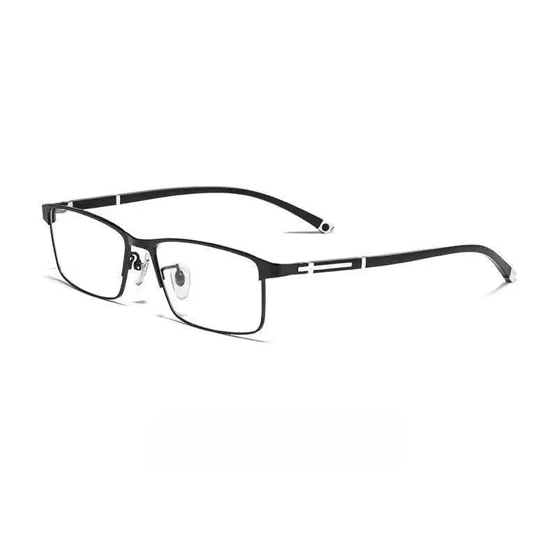 Men's Square Semi-Rimless Alloy Prescription Glasses P9212 — view 11 | Rx Spectacle
