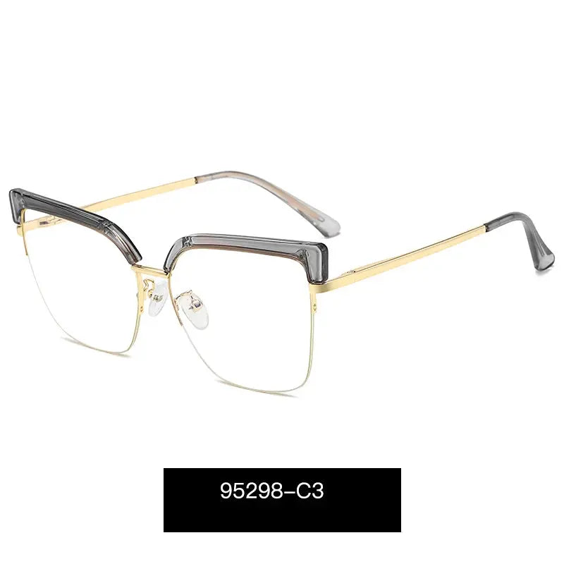 Women's Cat Eye Semi-Rimless TR90 Prescription Glasses 95298 — view 3 | Rx Spectacle