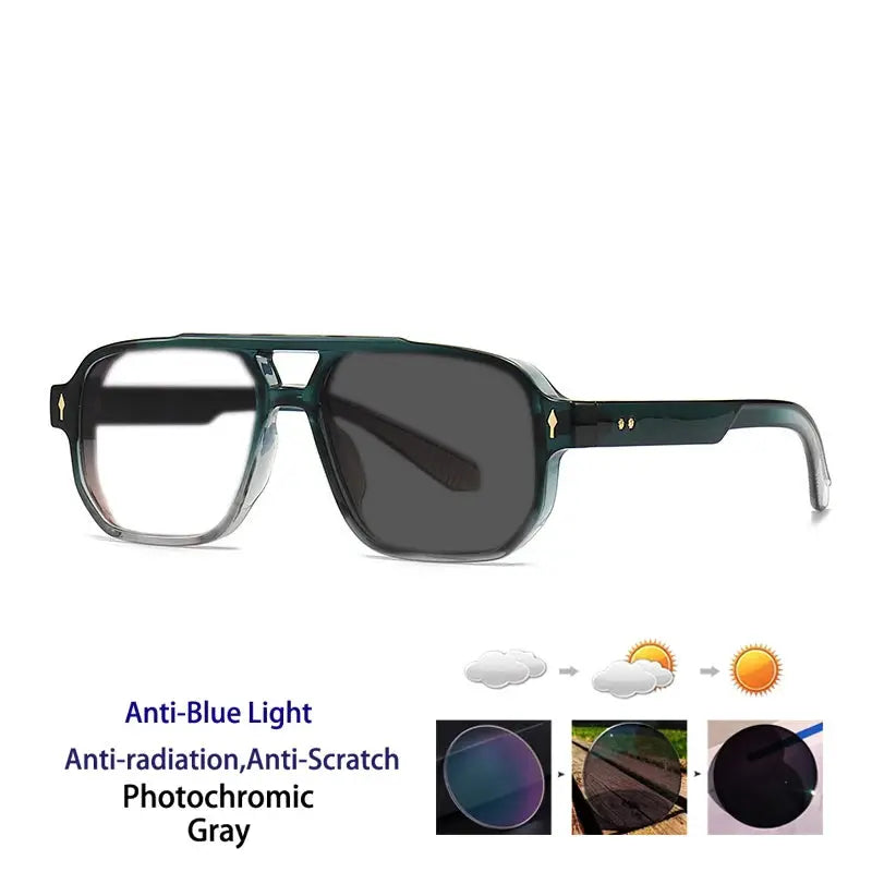Unisex Square Full Rim TR90 Double Bridge Reading Glasses 76061 — view 7 | Rx Spectacle