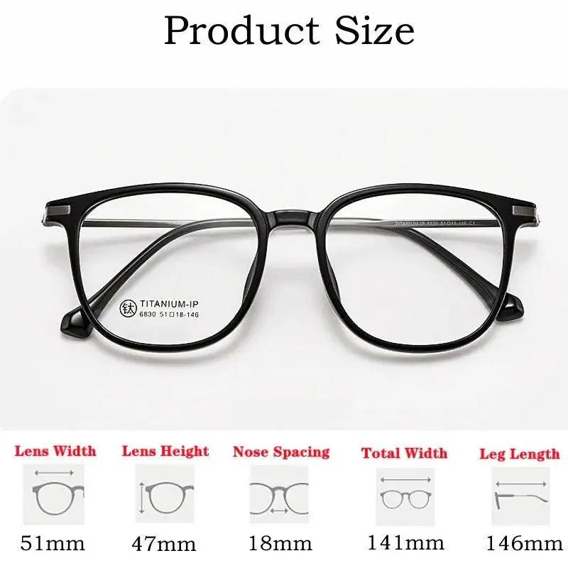 Unisex Square Full Rim Titanium Prescription Glasses 6830 — view 3 | Rx Spectacle