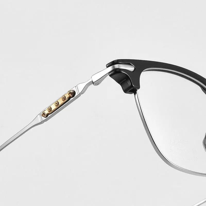 Men's Square Full Rim Titanium Prescription Glasses J0062t — view 10 | Rx Spectacle
