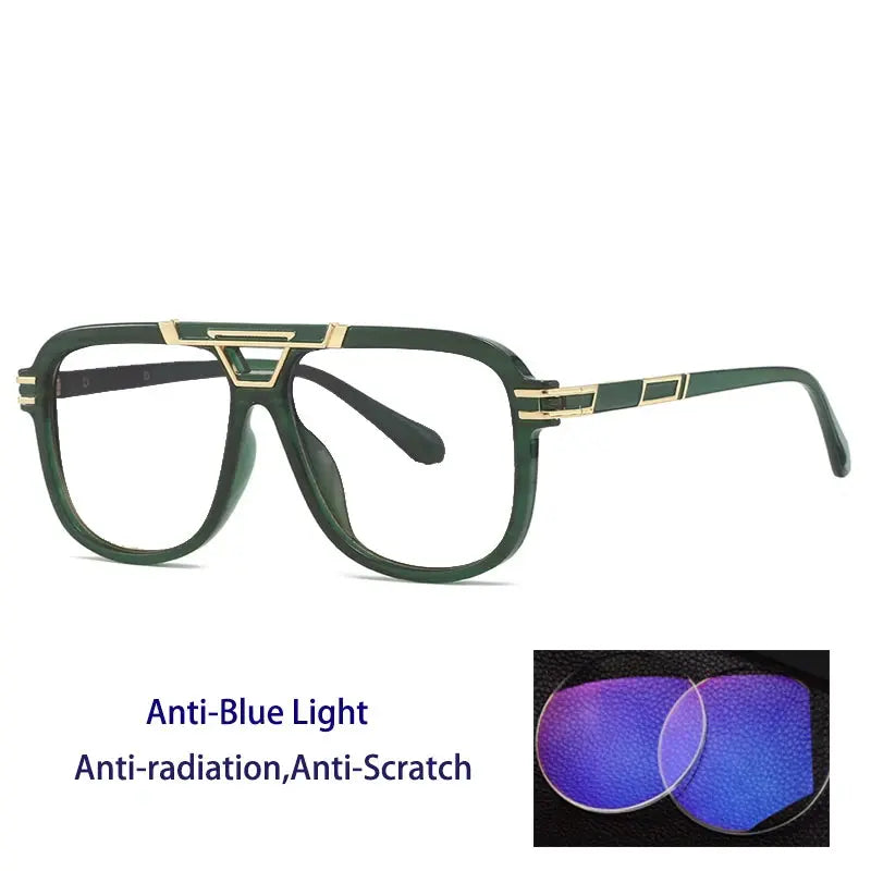 Men's Square Full Rim Double Bridge Prescription Glasses 271400 — view 3 | Rx Spectacle