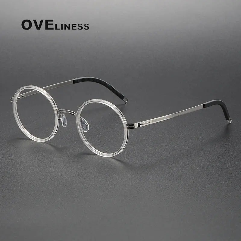 Women's Round Full Rim Titanium Prescription Glasses 822321 — view 8 | Rx Spectacle