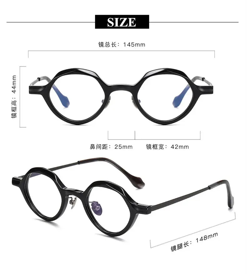 Unisex Round Full Rim Titanium Prescription Glasses 60711 — view 2 | Rx Spectacle