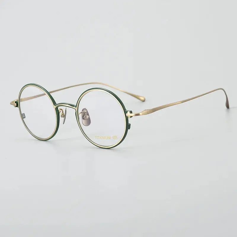 Unisex Round Full Rim Titanium Prescription Glasses 634142 — view 3 | Rx Spectacle