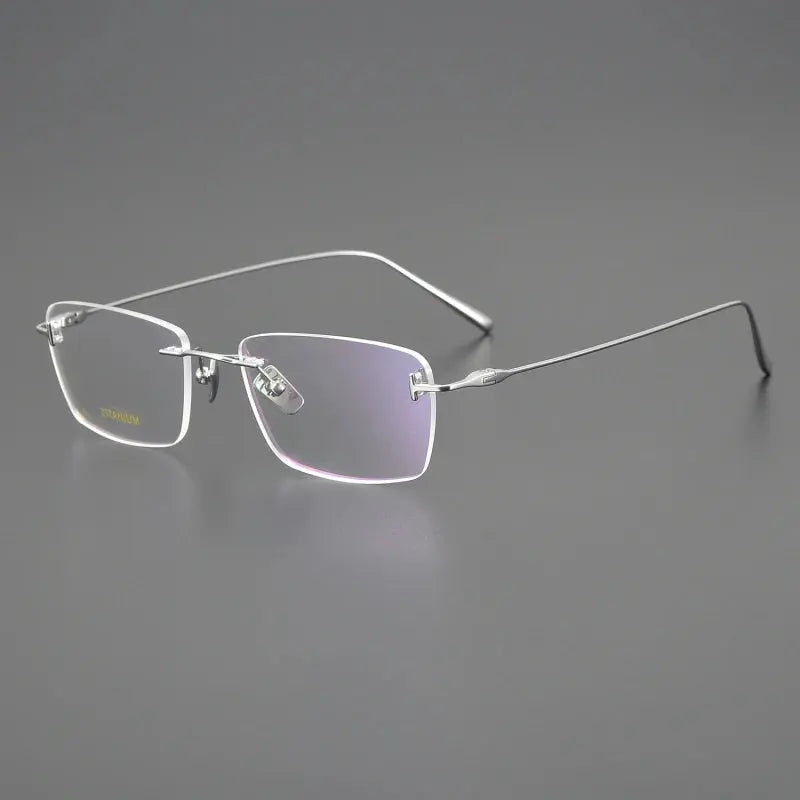 Unisex Rectangular Rimless Titanium Prescription Glasses Ft5678 — view 5 | Rx Spectacle