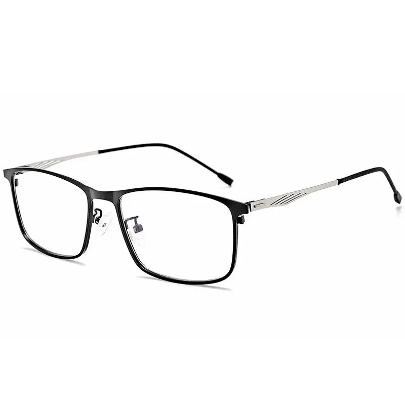 Men's Square Full Rim Alloy Oversized Prescription Glasses 8835 — view 6 | Rx Spectacle