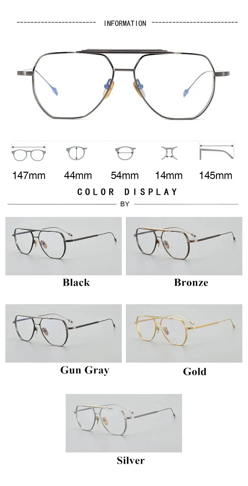 Unisex Oval Full Rim Titanium Double Bridge Prescription Glasses Jr39 — view 10 | Rx Spectacle