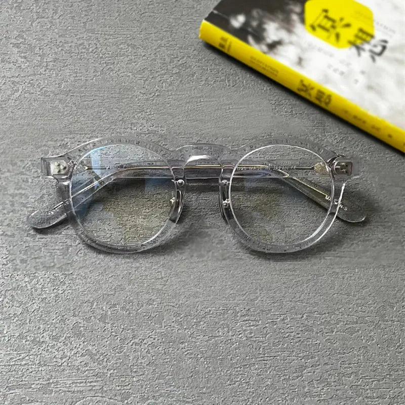 Unisex Round Full Rim Acetate Prescription Glasses 5125 — view 5 | Rx Spectacle