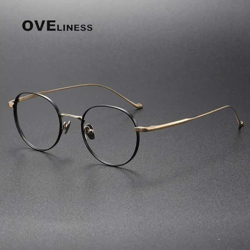 Unisex Round Full Rim Titanium Prescription Glasses — view 4 | Rx Spectacle