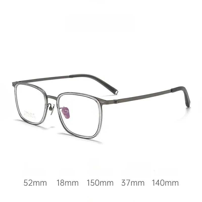 Unisex Square Full Rim Titanium Prescription Glasses 26031 — view 6 | Rx Spectacle